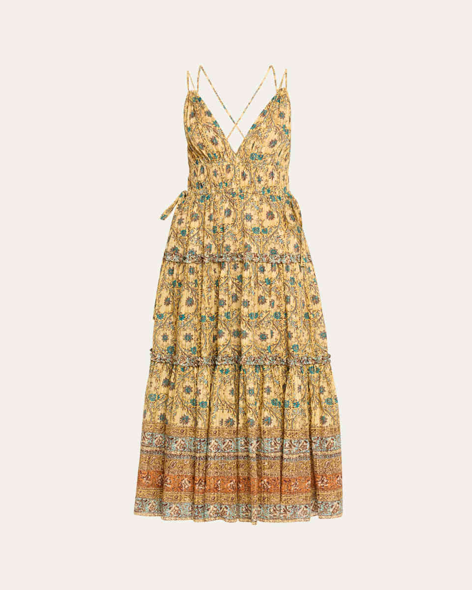Rosa Printed A-Line Midi Dress